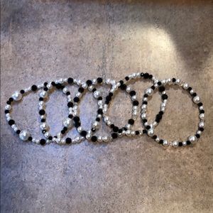 Black and White stretch bracelets